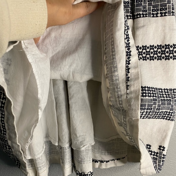 Hailee C Dress Size Small Aztec Print Lace Up Fit & Flare White Black Sleeveless - Picture 5 of 8